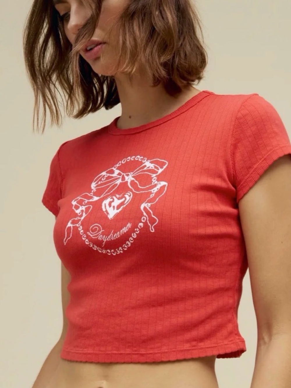 Daydreamer Bow Pointelle Baby Tee